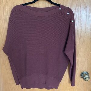 Simply Vera Vera Wang Brick-Red Knit Button-Shoulder Sweater